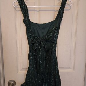 Elegant Green Sequin Dress